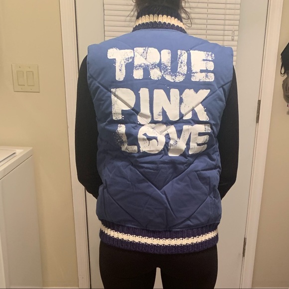 PINK Victoria’s Secret Blue Down Puffer Vest - Picture 7 of 8